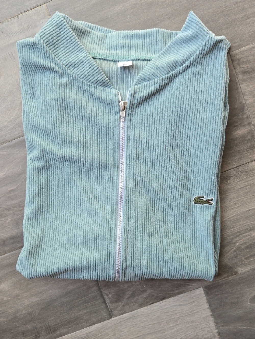 Men's Mint Green Ribbed Zip Front Jacket